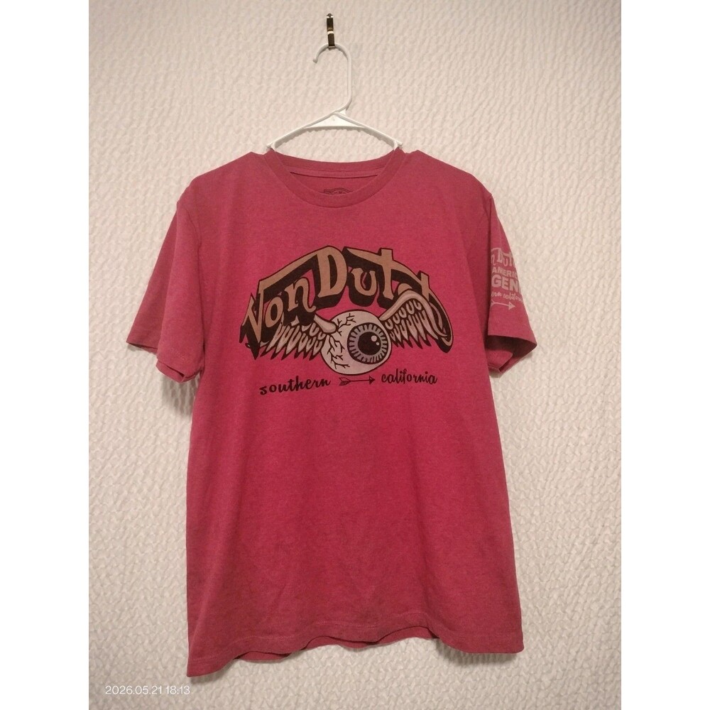 Von Dutch American Legend EYEBALL WINGS MENS  MEDIUM RETRO GRAPHIC RED T-SHIRT